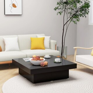 Foto 2 | Mesa De Café Vidaxl De Madera De Ingeniería Negra 90x90x28 Cm - Venta Internacional.