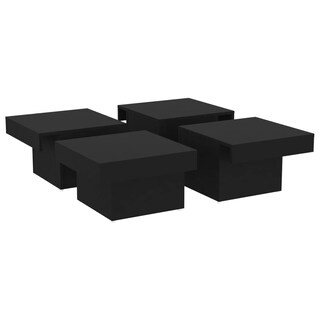 Foto 4 | Mesa De Café Vidaxl De Madera De Ingeniería Negra 90x90x28 Cm - Venta Internacional.