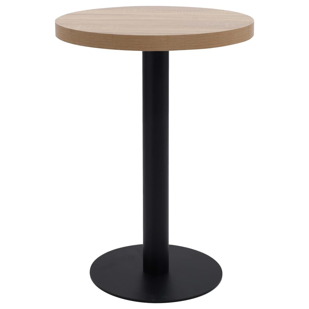 Foto 2 pulgar | Mesa Bistró Vidaxl  Mdf  60 Cm  Color Marrón Claro  Forma Redonda - Venta Internacional.