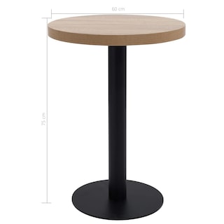 Foto 5 | Mesa Bistró Vidaxl Mdf 60 Cm Color Marrón Claro Forma Redonda - Venta Internacional.