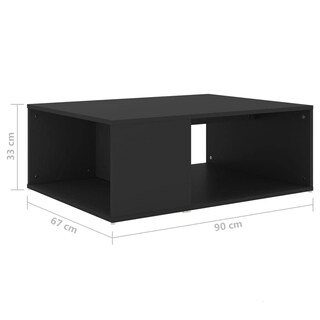 Foto 6 | Mesa De Café Vidaxl De Madera De Ingeniería Negra 90x67x33 Cm - Venta Internacional.