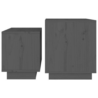 Foto 6 | Juego De Mesa De Café Vidaxl Juego De 2 Mesas Nido De Madera Gris - Venta Internacional.