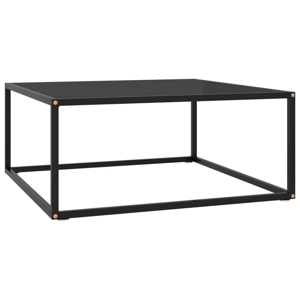 Mesa De Café Vidaxl Moderna Con Marco De Acero De Vidrio Templado Negro - Venta Internacional.