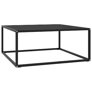 Foto 1 | Mesa De Café Vidaxl Moderna Con Marco De Acero De Vidrio Templado Negro - Venta Internacional.