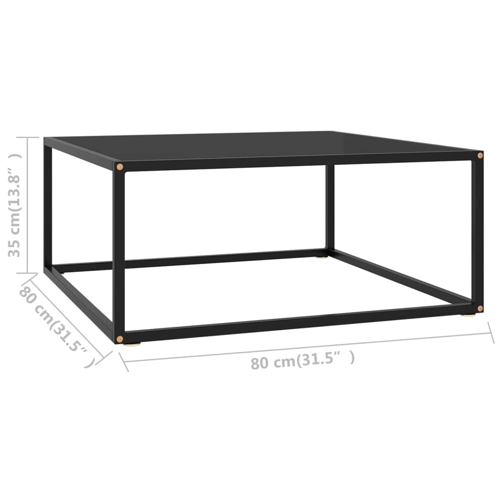 Foto 5 pulgar | Mesa De Café Vidaxl Moderna Con Marco De Acero De Vidrio Templado Negro - Venta Internacional.