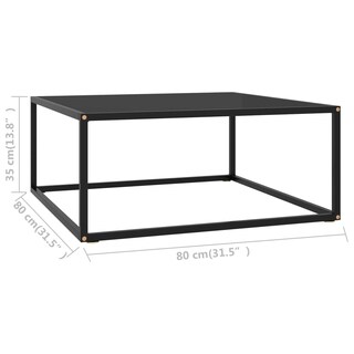 Foto 4 | Mesa De Café Vidaxl Moderna Con Marco De Acero De Vidrio Templado Negro - Venta Internacional.