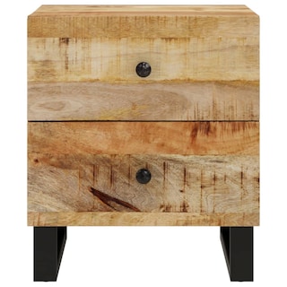 Foto 4 | Mesita De Noche Vidaxl Madera De Mango Macizo Negra Mediana - Venta Internacional.
