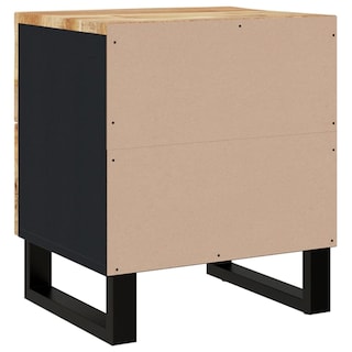 Foto 5 | Mesita De Noche Vidaxl Madera De Mango Macizo Negra Mediana - Venta Internacional.