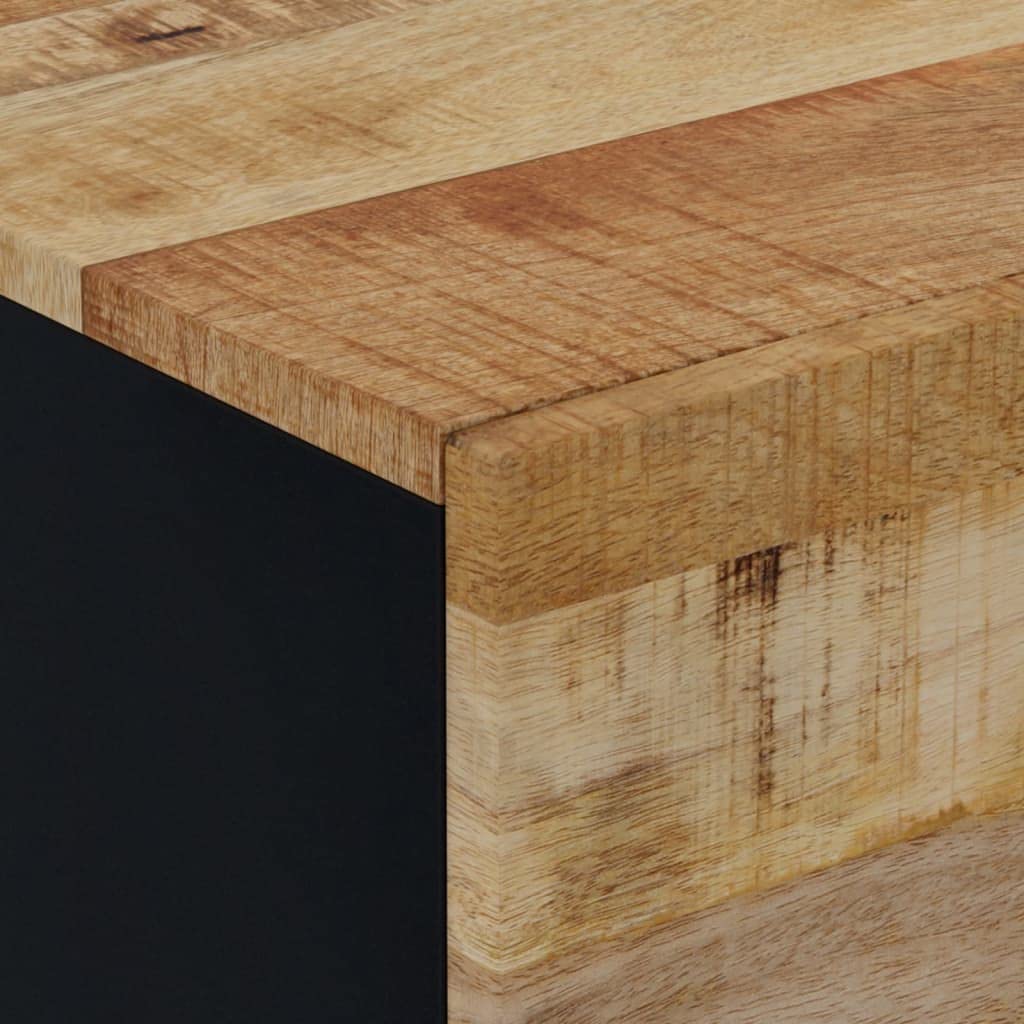 Foto 7 pulgar | Mesita De Noche Vidaxl  Madera De Mango Macizo Negra  Mediana - Venta Internacional.