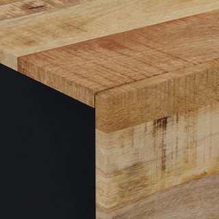 Foto 6 | Mesita De Noche Vidaxl Madera De Mango Macizo Negra Mediana - Venta Internacional.