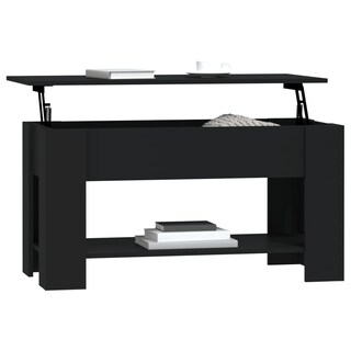 Foto 7 | Mesa De Café Vidaxl De Madera De Ingeniería Negra 101 X 49 X 52 Cm - Venta Internacional.