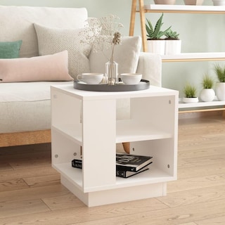 Foto 2 | Mesa De Café Vidaxl De Madera Artificial Blanca 40x40x43 Cm - Venta Internacional.