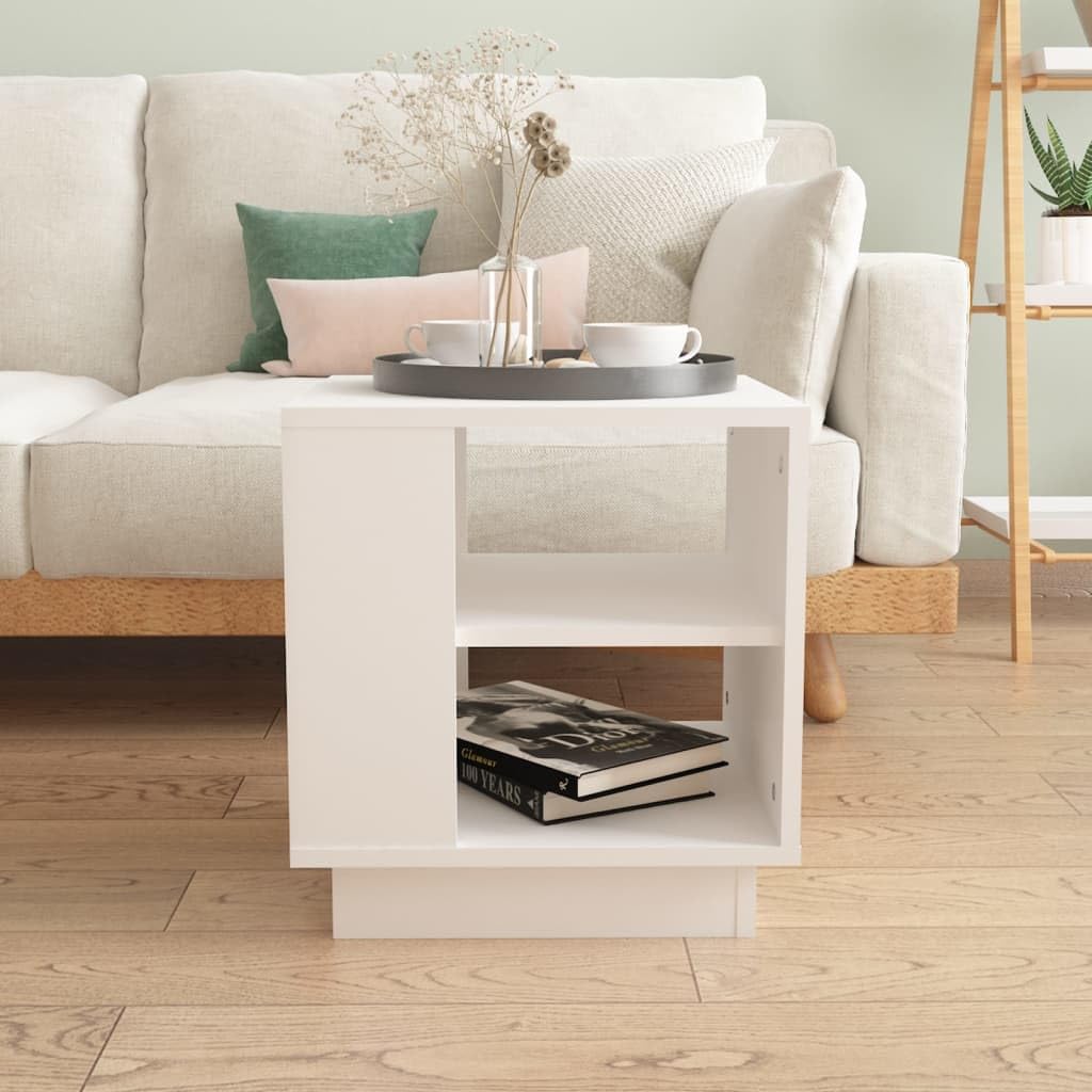 Foto 4 pulgar | Mesa De Café Vidaxl De Madera Artificial Blanca 40x40x43 Cm - Venta Internacional.