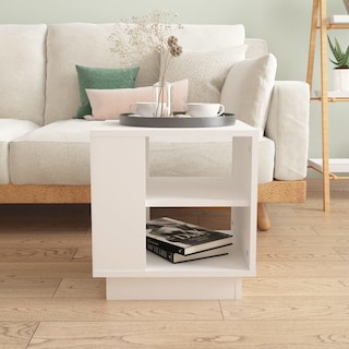 Foto 3 | Mesa De Café Vidaxl De Madera Artificial Blanca 40x40x43 Cm - Venta Internacional.