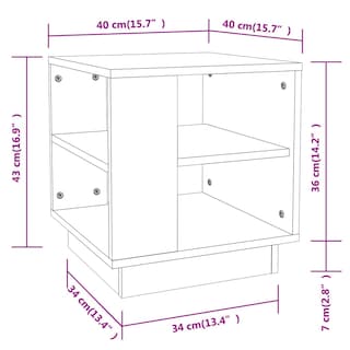Foto 7 | Mesa De Café Vidaxl De Madera Artificial Blanca 40x40x43 Cm - Venta Internacional.