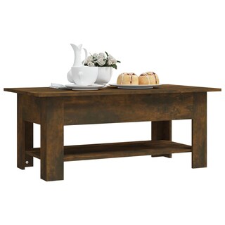Foto 5 | Mesa De Café Vidaxl De Madera Aglomerada De Roble Ahumado 102x55x42 Cm - Venta Internacional.