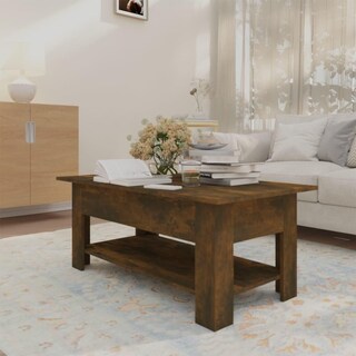 Foto 6 | Mesa De Café Vidaxl De Madera Aglomerada De Roble Ahumado 102x55x42 Cm - Venta Internacional.