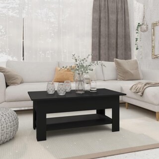 Foto 2 | Mesa De Café Vidaxl De Madera De Ingeniería Negra 102x55x42 Cm - Venta Internacional.