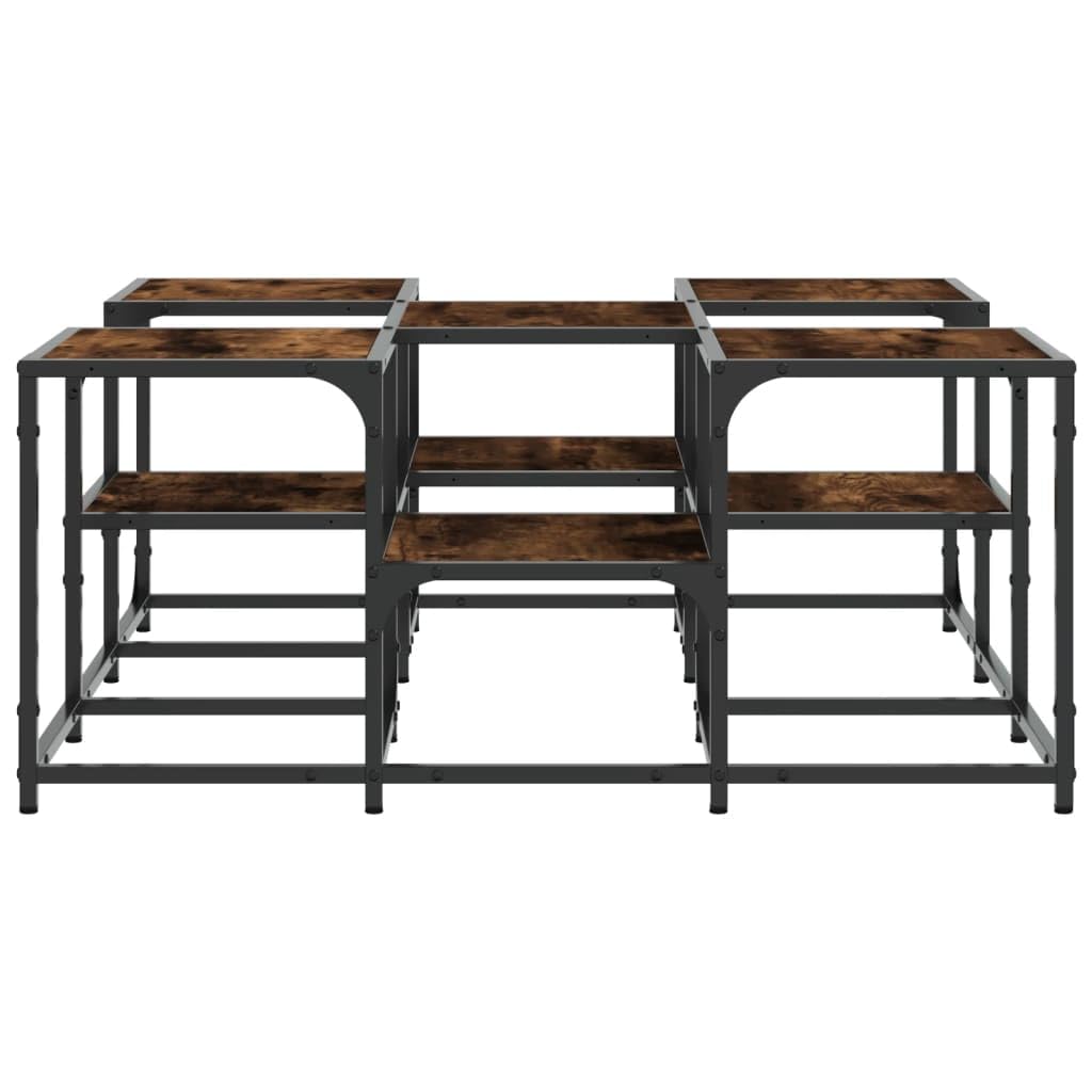 Foto 7 pulgar | Mesa De Café Vidaxl Con Estructura De Madera Y Metal De Roble Ahumado - Venta Internacional.