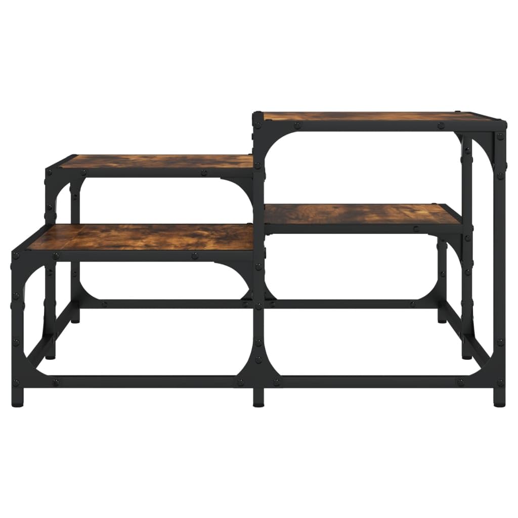 Foto 4 | Mesa De Café Vidaxl Con Estructura Metálica De Madera De Roble Ahumado - Venta Internacional.