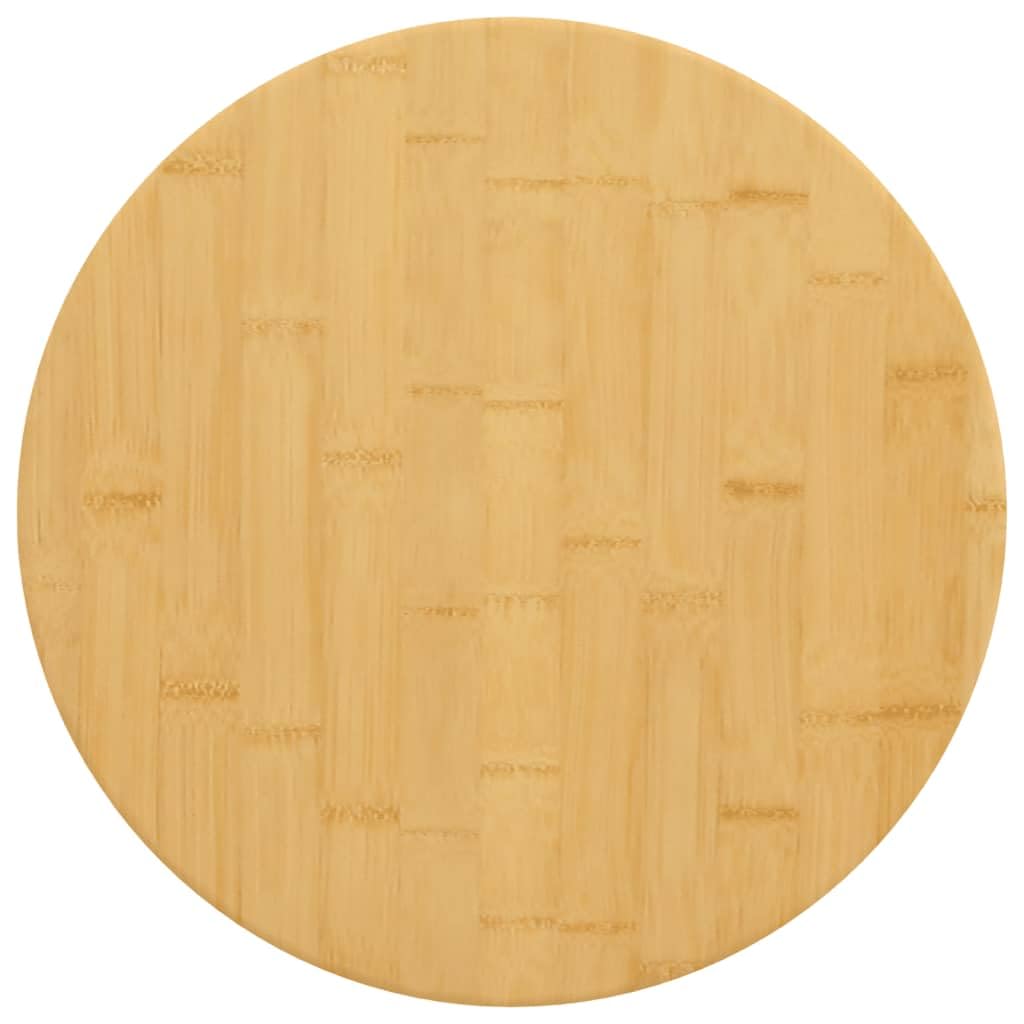 Tablero De Mesa Vidaxl Redondo De Bambú  50 X 1 5 Cm  Barnizado  Marrón - Venta Internacional.
