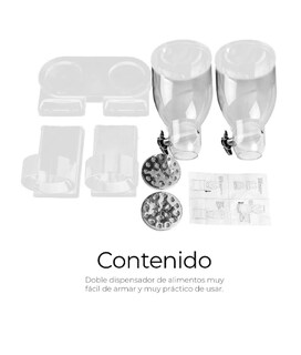 Foto 3 | Dispensador De Cereal Despachador Doble Alimentos Y Semillas Color Blanco
