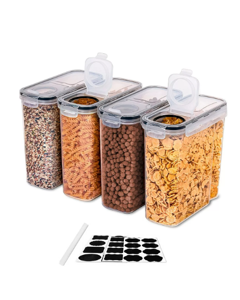 Foto 2 | 4 Contenedores Herméticos De Cereal Multifunción Raganet Hg070 Topper 2.5 L Color Transparente