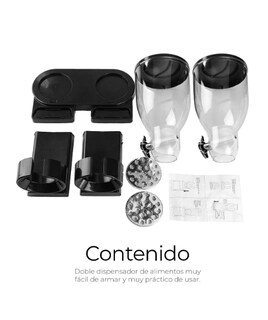 Foto 3 | Dispensador De Cereal Despachador Doble Alimentos Y Semillas Color Negro Raganet