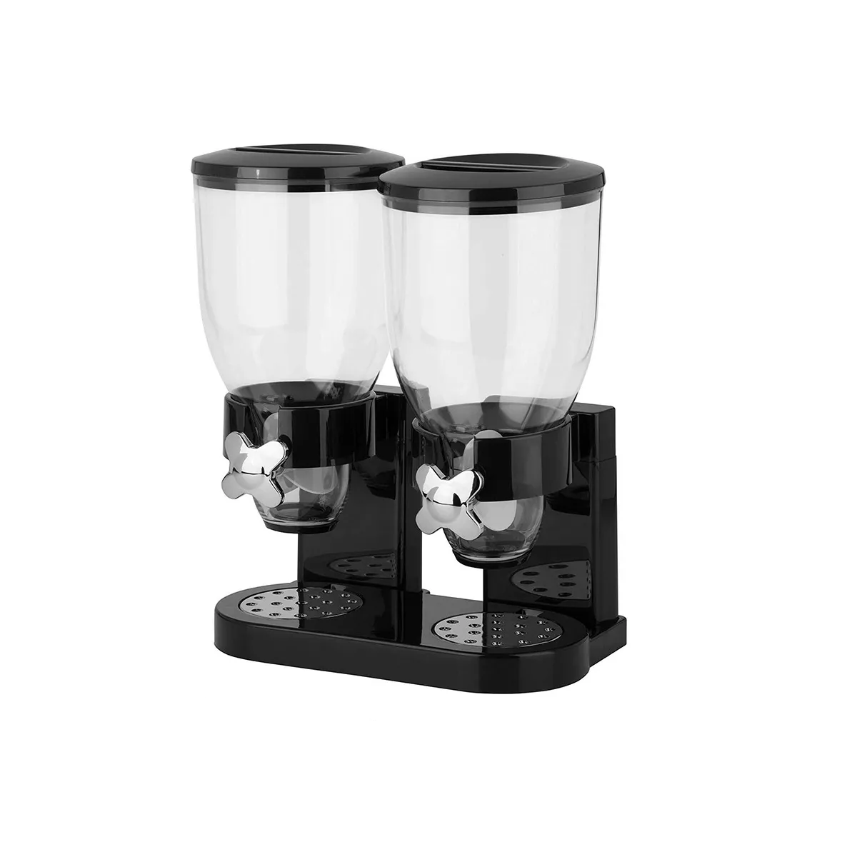 Dispensador De Cereal Despachador Doble Alimentos Y Semillas Eo Safe Imports Esi-18121 Negro