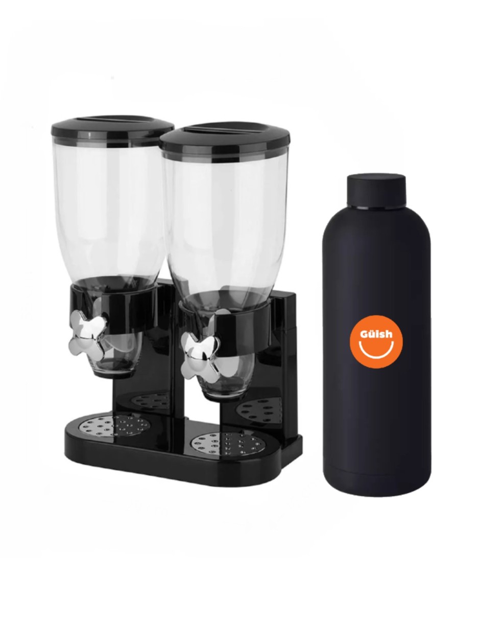 Dispensador De Cereal Color Negro + Termo Güish Gratis