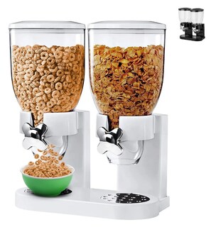 Foto 3 | Dispensador Xtellar De Cereal Despachador Doble Alimentos Y Semillas Color Blanco