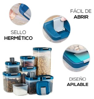 Foto 4 | 21 Xtellar Dispensadores De Cereales Herméticos Recipiente Plástico Para Almacenamiento Cereal Y Semillas