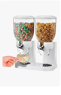 Foto 1 | Dispensador Cereal Doble Plástico Resistente Llave Apertura Color Blanco