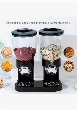 Foto 5 pulgar | Dispensador Cereal Doble Plástico Resistente Llave Apertura Color Negro