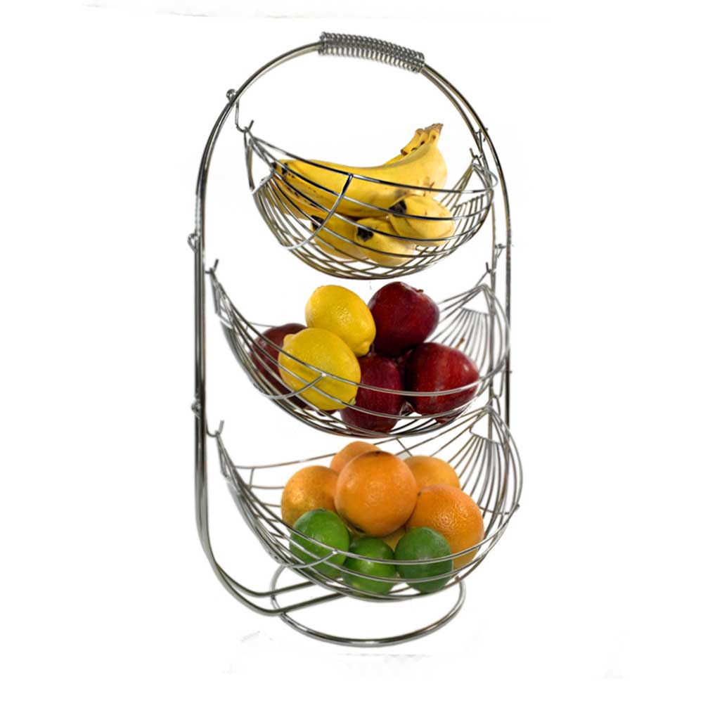 Foto 1 | Frutero De 3 Niveles De Acero Cromado Fh-005