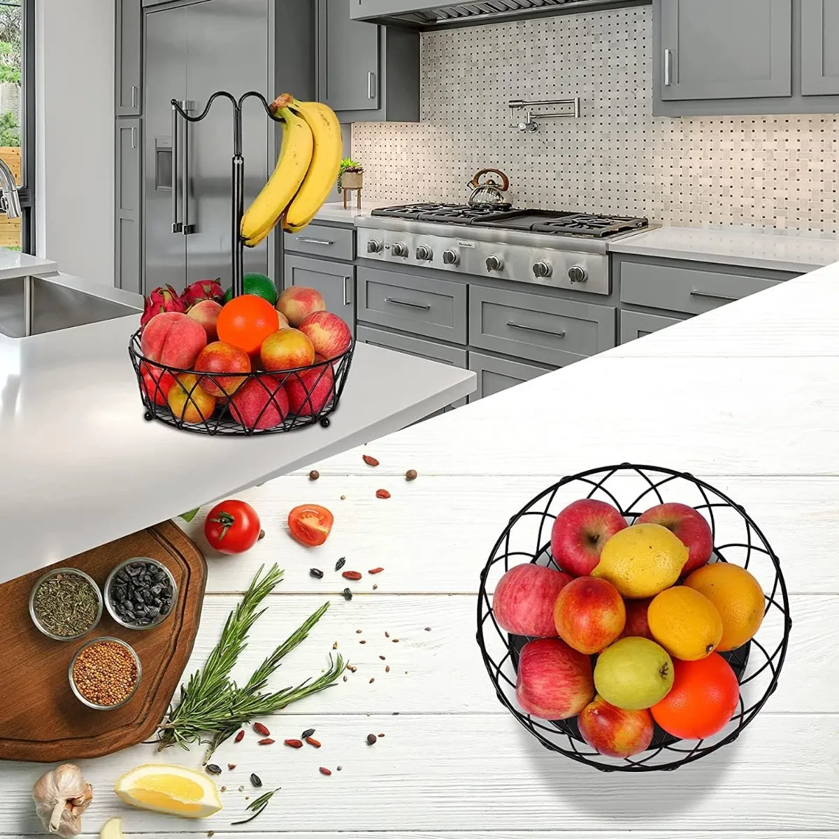 Foto 4 pulgar | Frutero Cesta De Cocina Eo Safe Imports Esi-20736 Negro