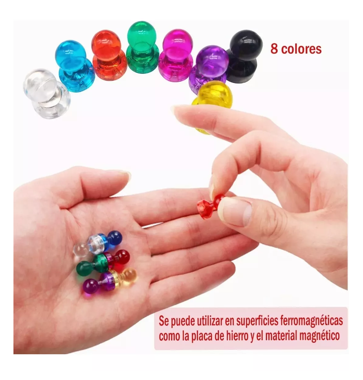 Foto 5 pulgar | Imanes para Nevera o Pizarrón Belug Multicolores 40 Piezas