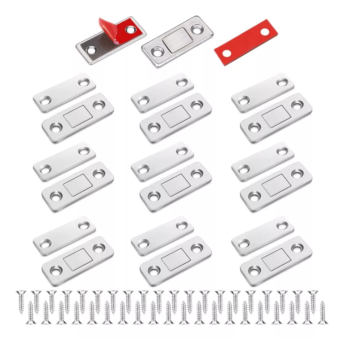 10 Imanes Para Puerta De Armario Cierres Magnéticos De Cajón Eo Safe Imports Esi-15512 Plata