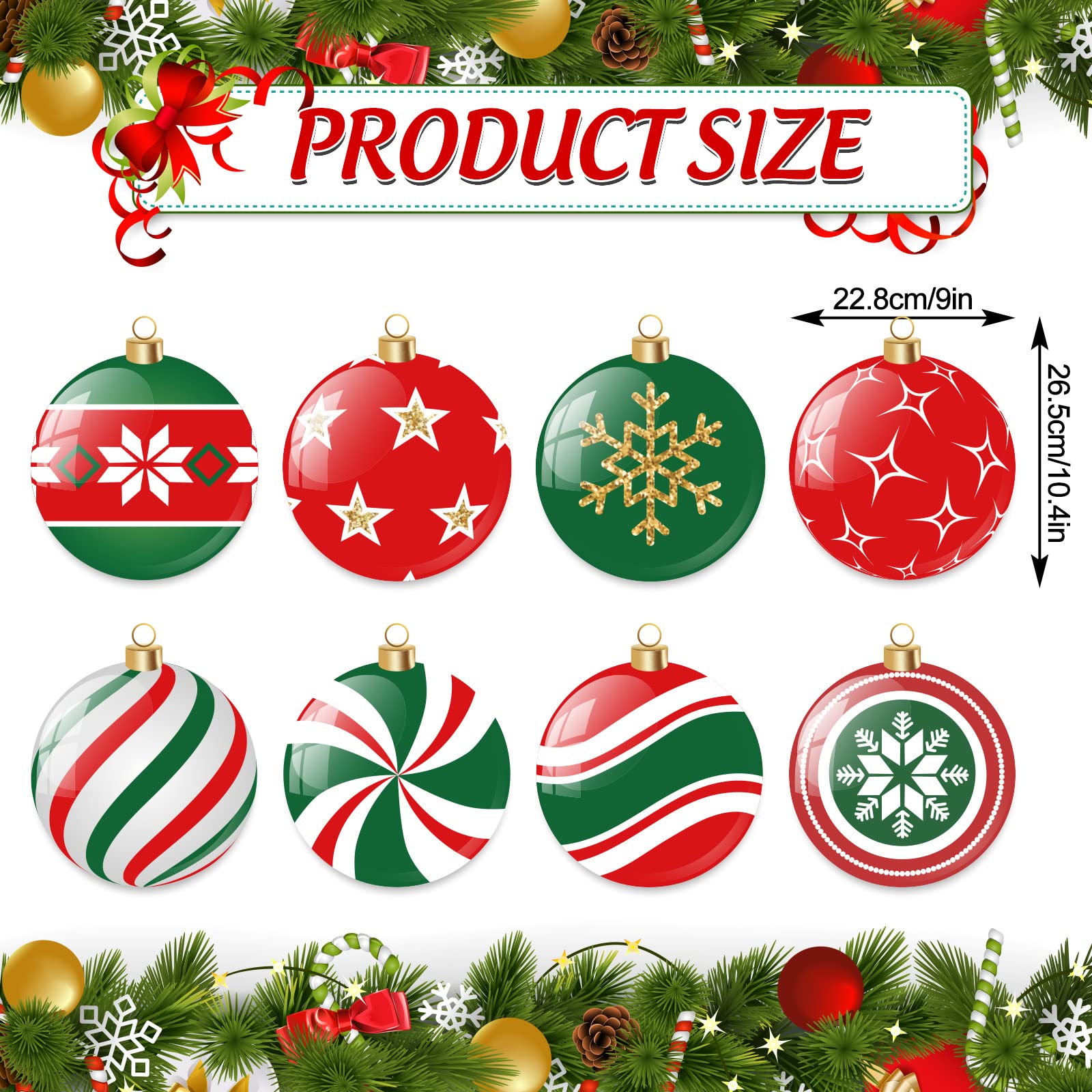 Foto 2 | Imanes Navideños Para Puertas De Garaje Con Forma De Bola De Navidad Colorida - Venta Internacional.