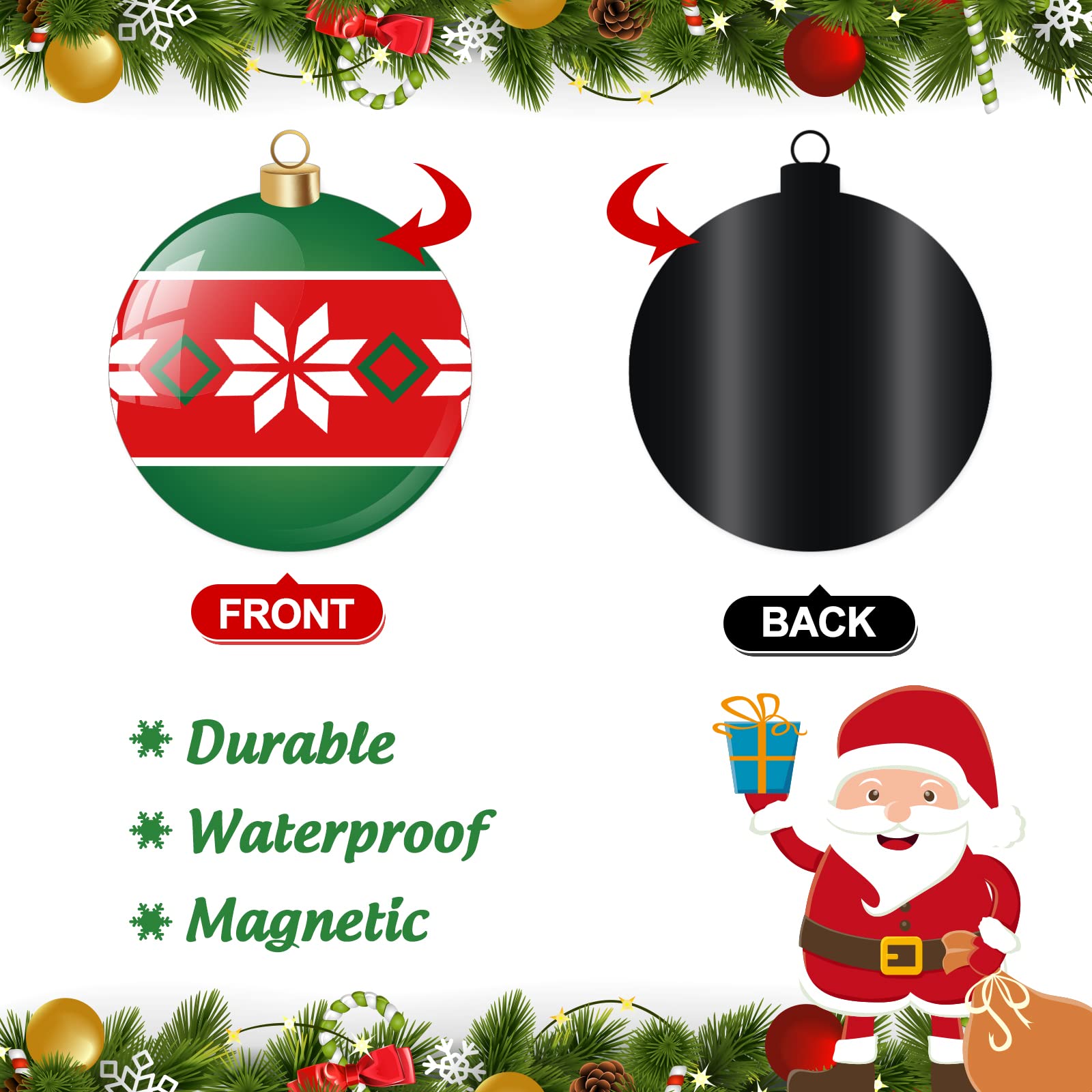 Foto 4 pulgar | Imanes Navideños Para Puertas De Garaje Con Forma De Bola De Navidad Colorida - Venta Internacional.