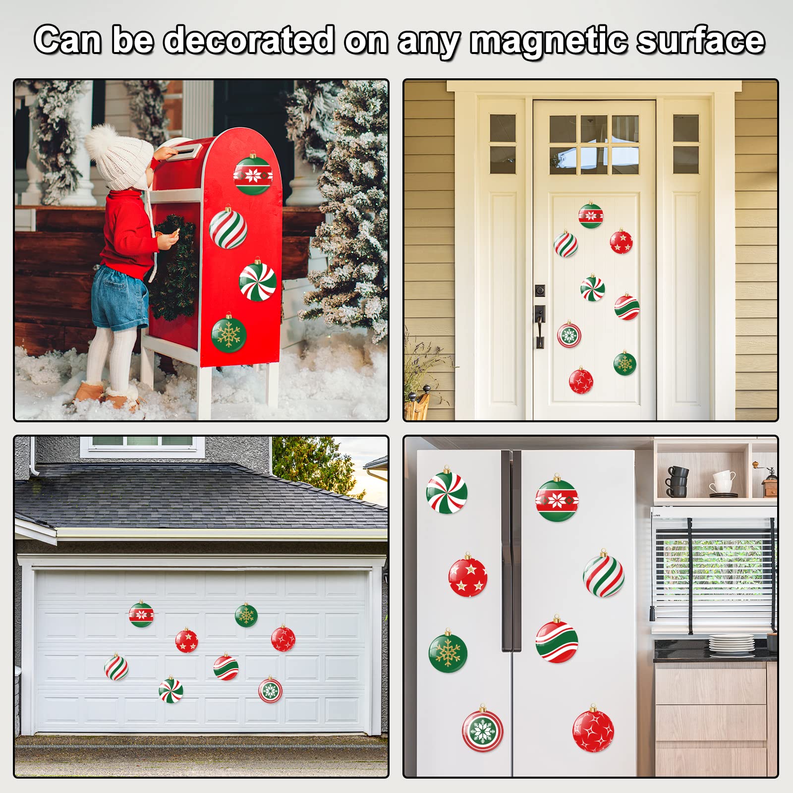 Foto 5 pulgar | Imanes Navideños Para Puertas De Garaje Con Forma De Bola De Navidad Colorida - Venta Internacional.