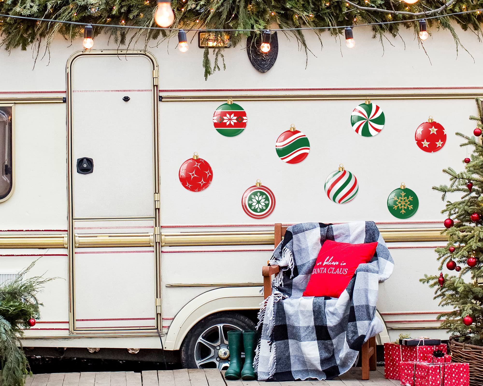 Foto 5 | Imanes Navideños Para Puertas De Garaje Con Forma De Bola De Navidad Colorida - Venta Internacional.
