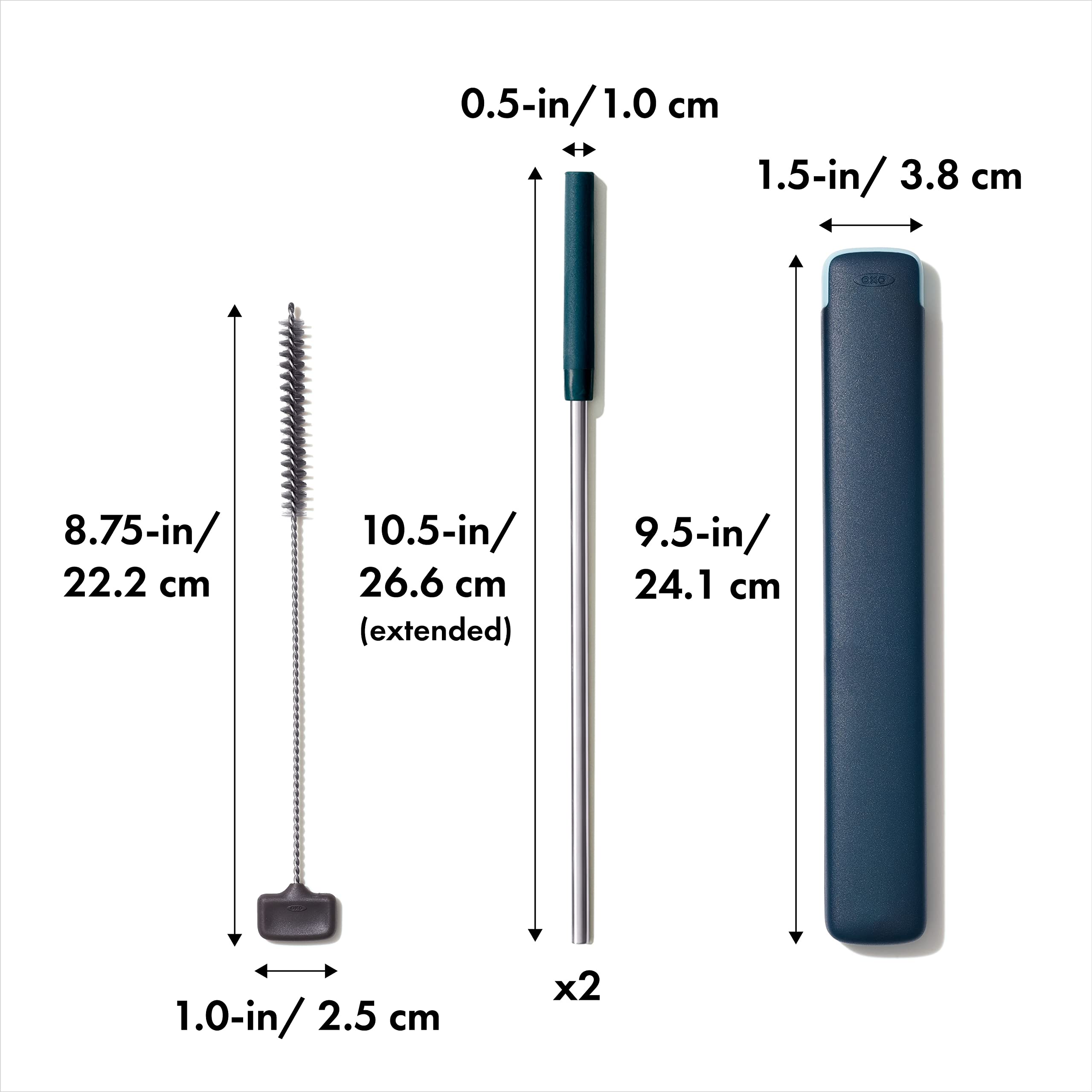 Foto 3 pulgar | Juego De Pajitas Reutilizables Oxo Good Grips De Acero Inoxidable, 4 Piezas - Venta Internacional.