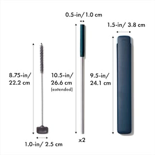 Foto 2 | Juego De Pajitas Reutilizables Oxo Good Grips De Acero Inoxidable, 4 Piezas - Venta Internacional.