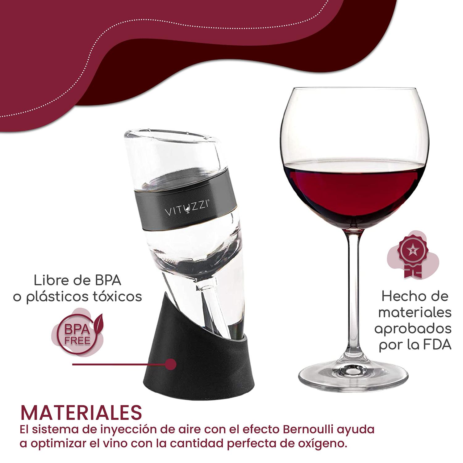 Foto 4 pulgar | Decantador de Vino Vituzzi Premium Rojo