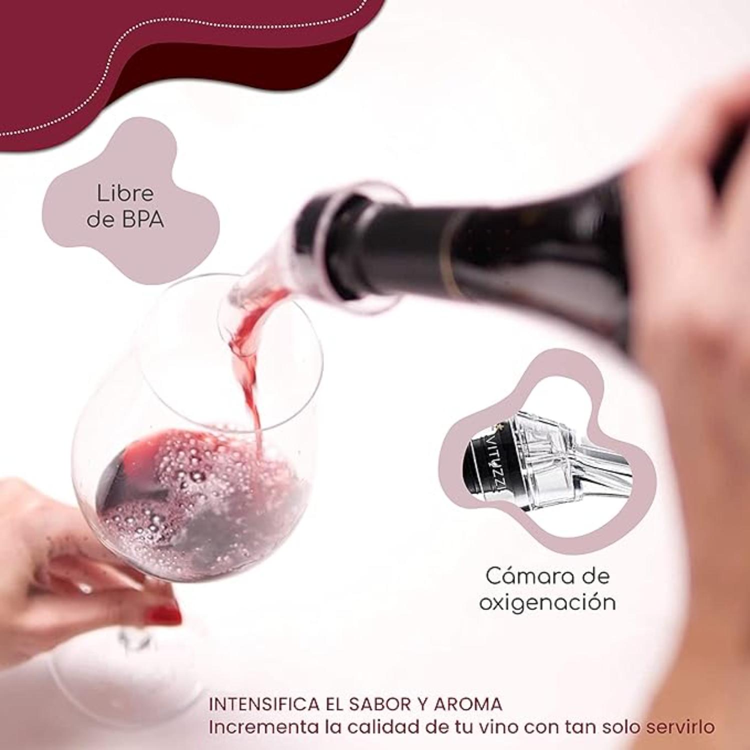 Foto 7 pulgar | Decantador De Vino Transparente Vituzzi