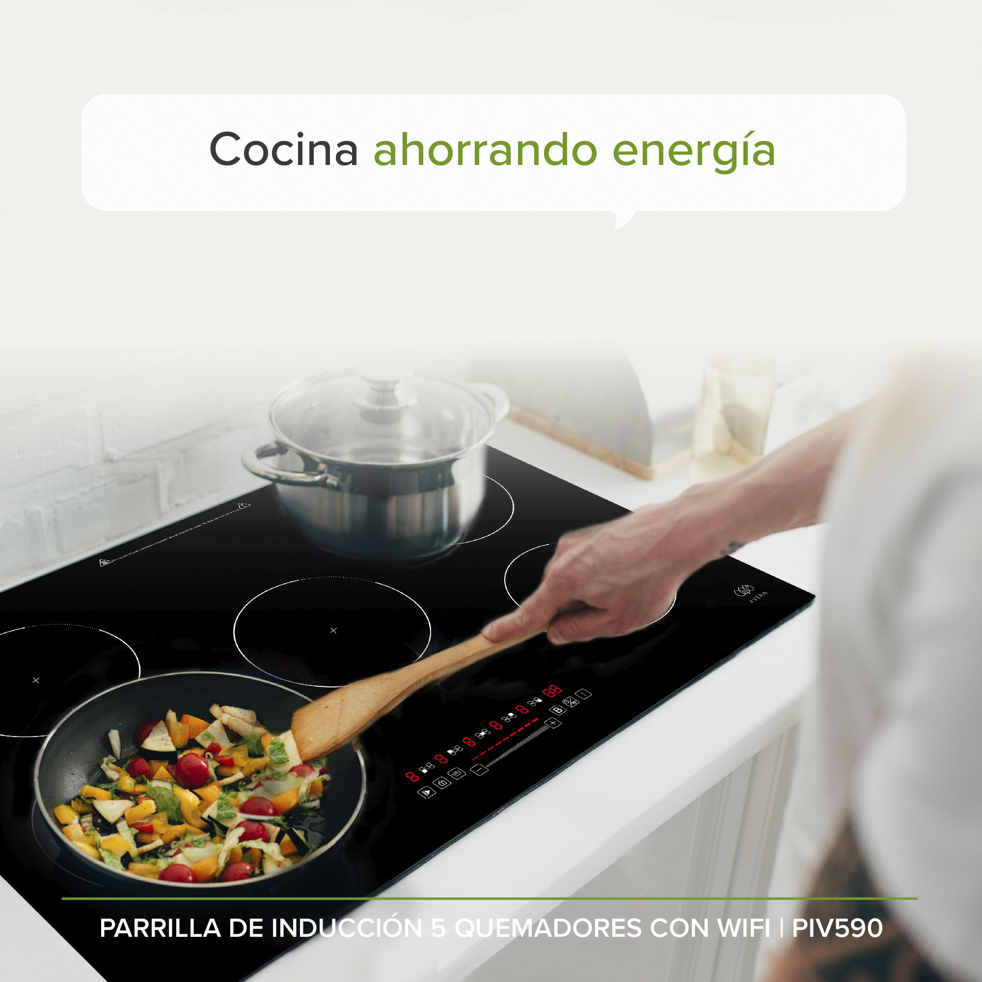 Foto 2 | Parrilla de Inducción Avera Piv590 con Vidrio Templado