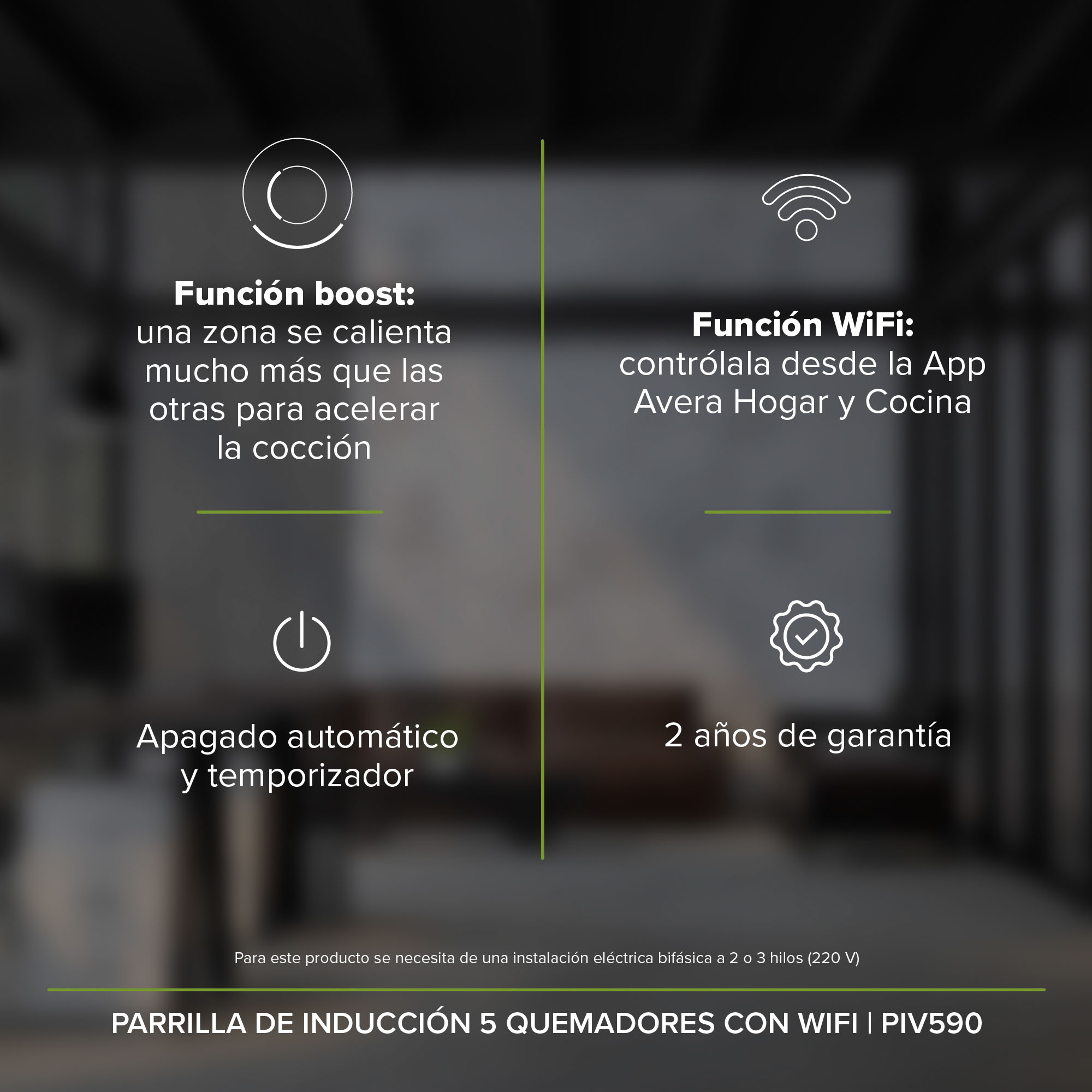 Foto 4 | Parrilla de Inducción Avera Piv590 con Vidrio Templado