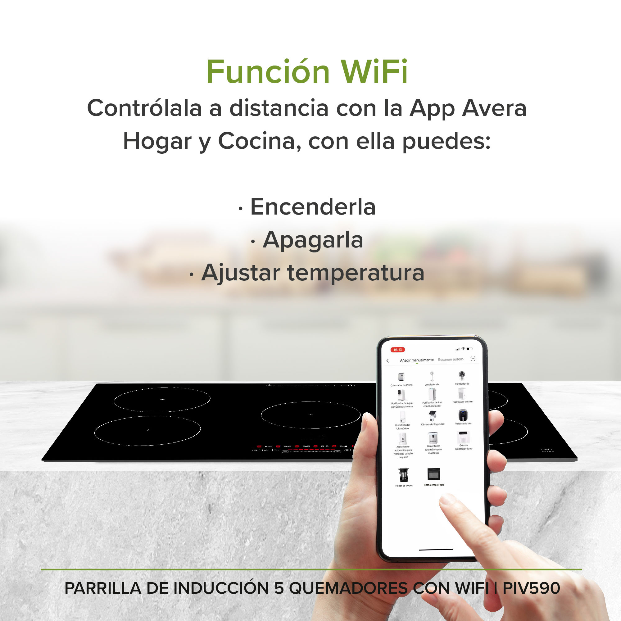 Foto 8 pulgar | Parrilla de Inducción Avera Piv590 con Vidrio Templado