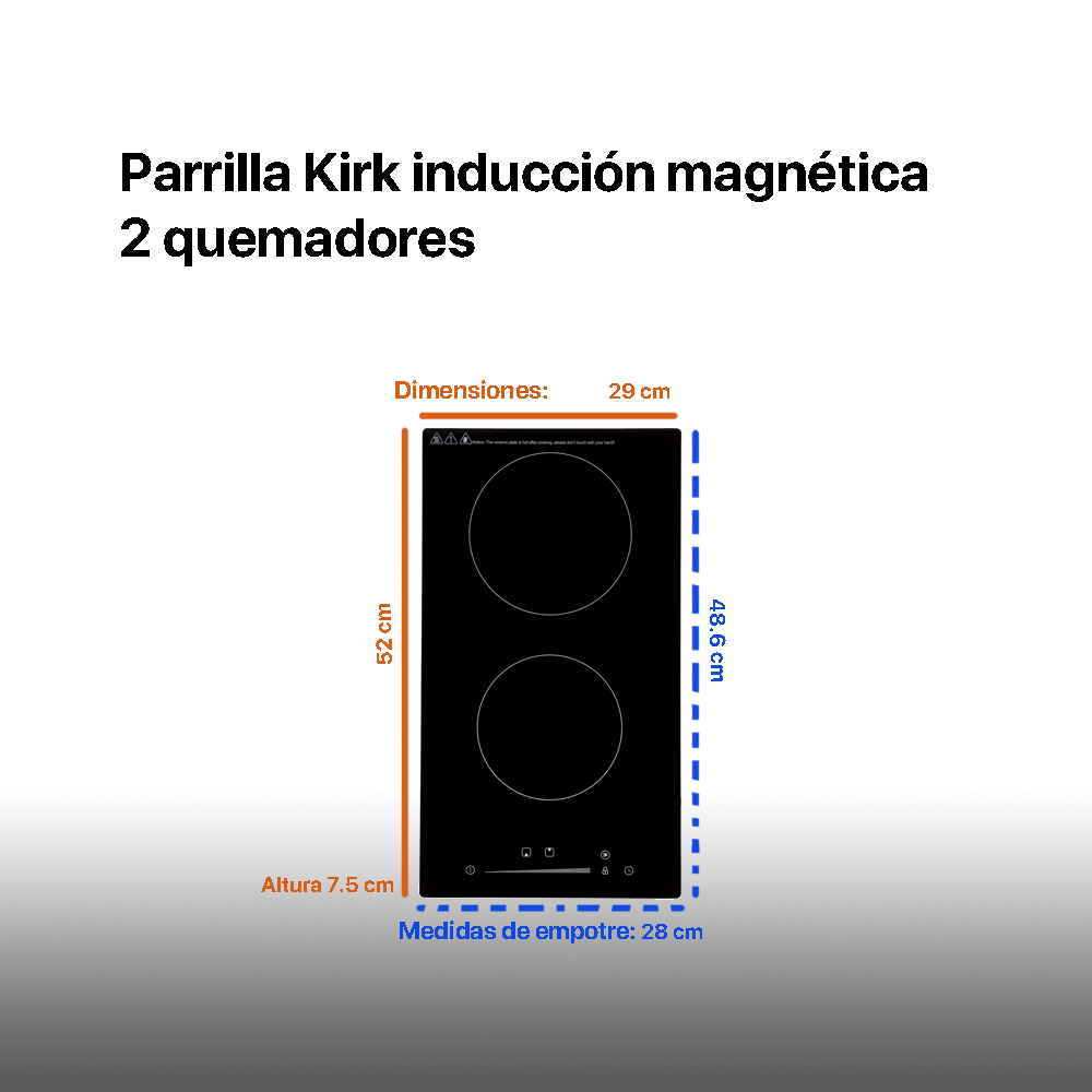 Foto 5 pulgar | Parrilla Induccion Magnetica Odipo Kirk 2 Quemadores